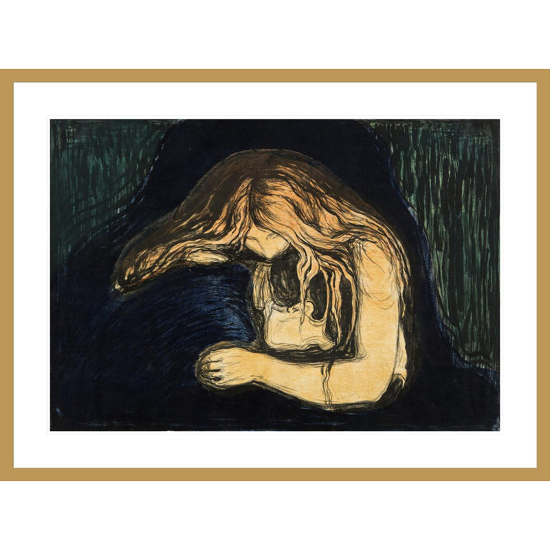 «Vampire II» par Edvard Munch, impression giclée sur cadre, H 31,09 po x l 41,5 po