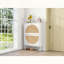 Range-chaussures 2 portes en rotin blanc