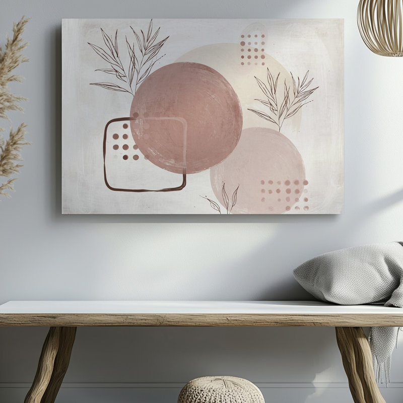 Toile, "Design A Minimalist Artwork" Doté d'une composition harmonieuse de doux art mural, cercles discrets dans différentes nuances de rosé, art mural sur toile