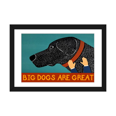 Stephen Huneck Big Dogs Are Great Black Painting Print on Wrapped Canvas