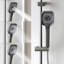43.3 In.H Black Shower System With Adjustable Height Column And LED Temperature Display