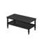 Table basse rectangulaire en bois massif avec tablette de rangement
