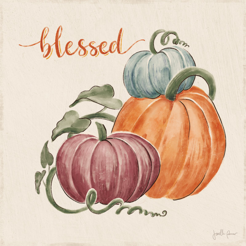Harvest Jewels IV Pumpkins by Janelle Penner - Wrapped Canvas Painting, 122cm H x 122cm W x 3.8cm D