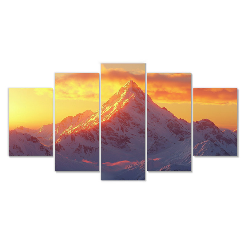 Golden Hour In The Mountais IV - Hour - Art mural traditionnel pour salon en diamant