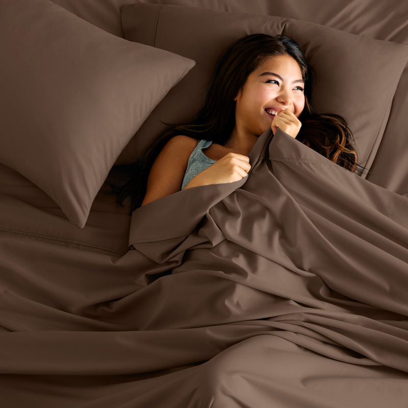 Microfiber Sheet Set with Bonus Pillowcase Set, Cocoa, King