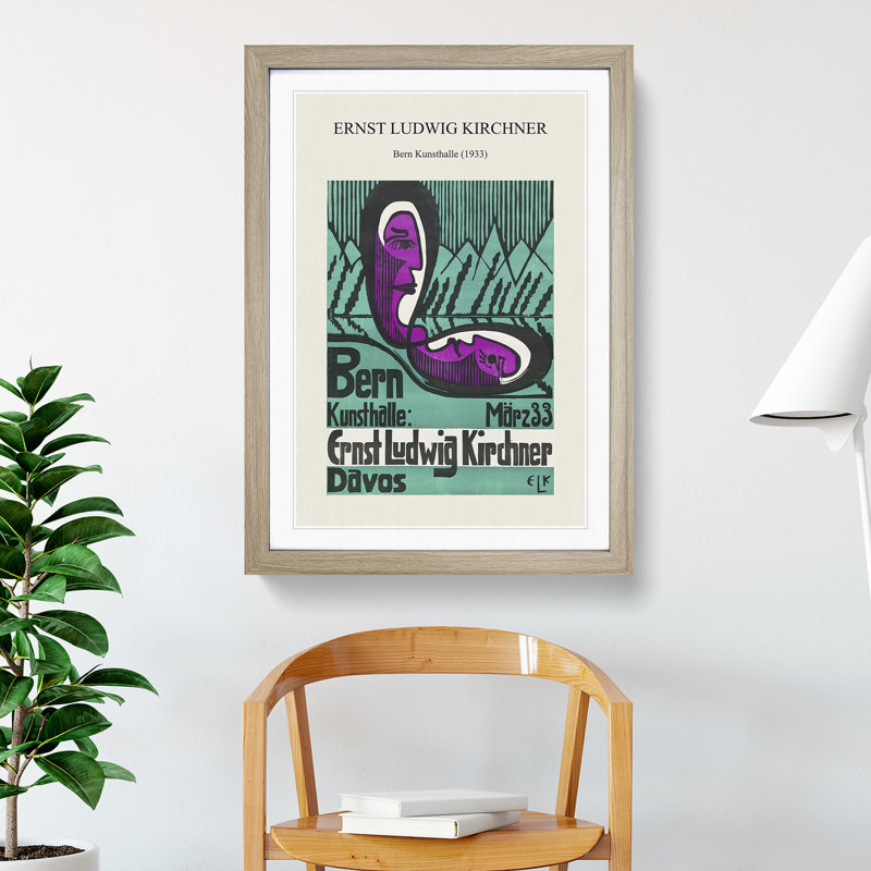 Bern Kunsthalle by Ernst Ludwig Kirchner - Single Picture Frame Print on MDF, 65cm H x 48cm W x 2cm D, Oak