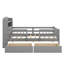 Lit plateforme moderne en bois simple équipé d'un éclairage à DEL, de rails de sécurité polyvalents pour la tête de lit et de deux tiroirs-1301848637