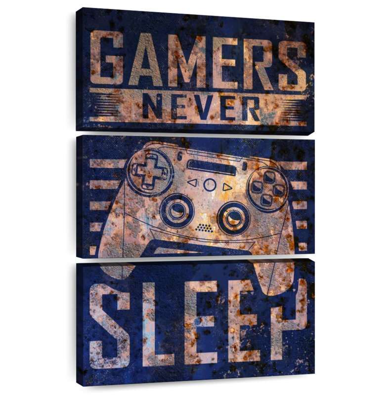 Senne Gamers Never Sleep Typography, 38" H x 24" W