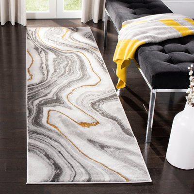 Swindle Abstract Gray/Gold Area Rug