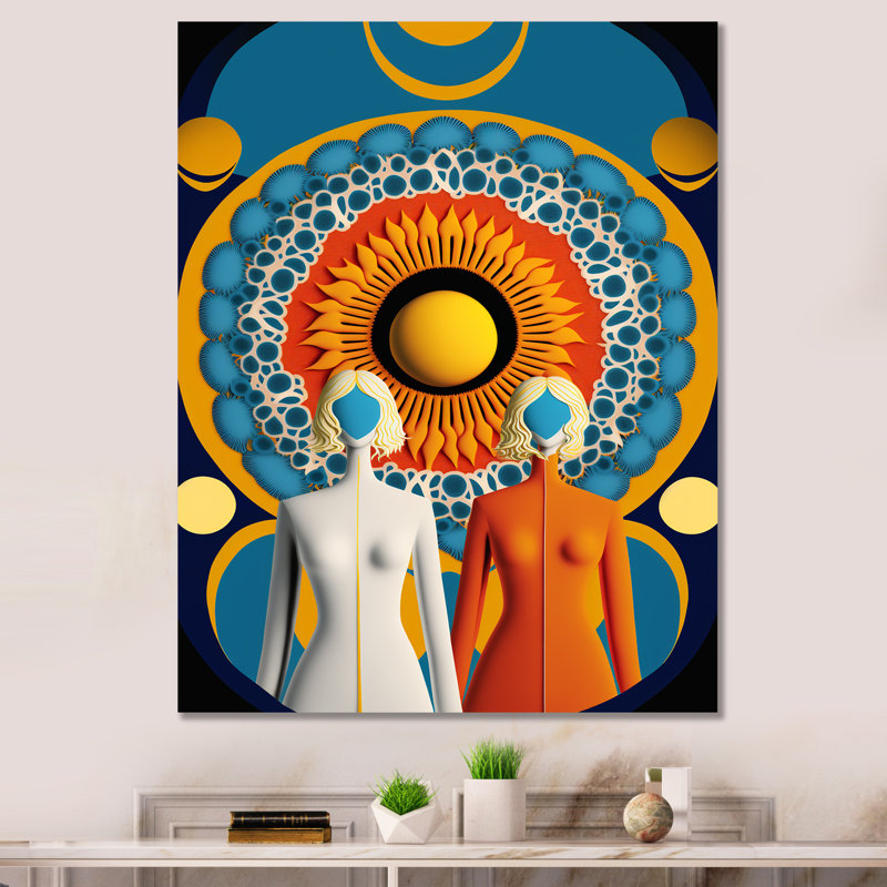 Déesse orangée efflorescence I - reproduction sur toile, H 20 po x l 12 po x P 1 po, Toile tendue