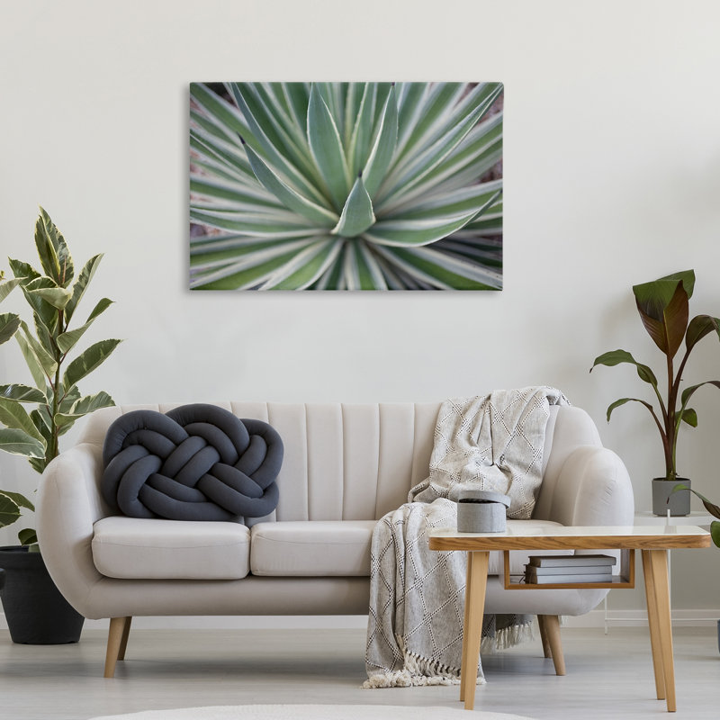 «Striped Plant Leaves», art mural sur toile par Susan Bryant, H 24 po x l 36 po