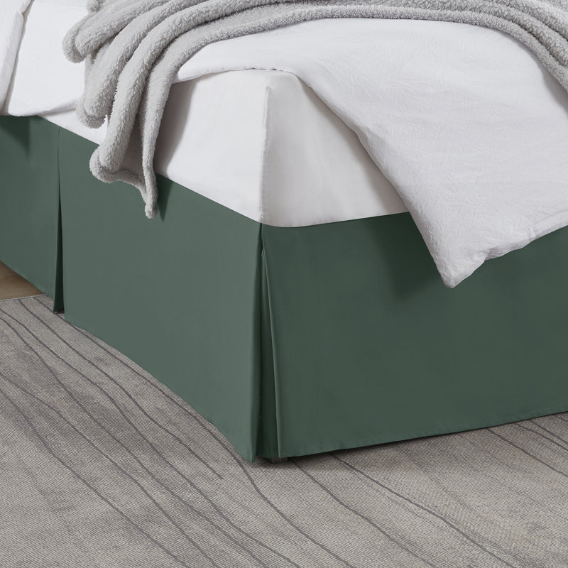 Luxury Pleated 14" Bed Skirt, Full XL, Forest Green