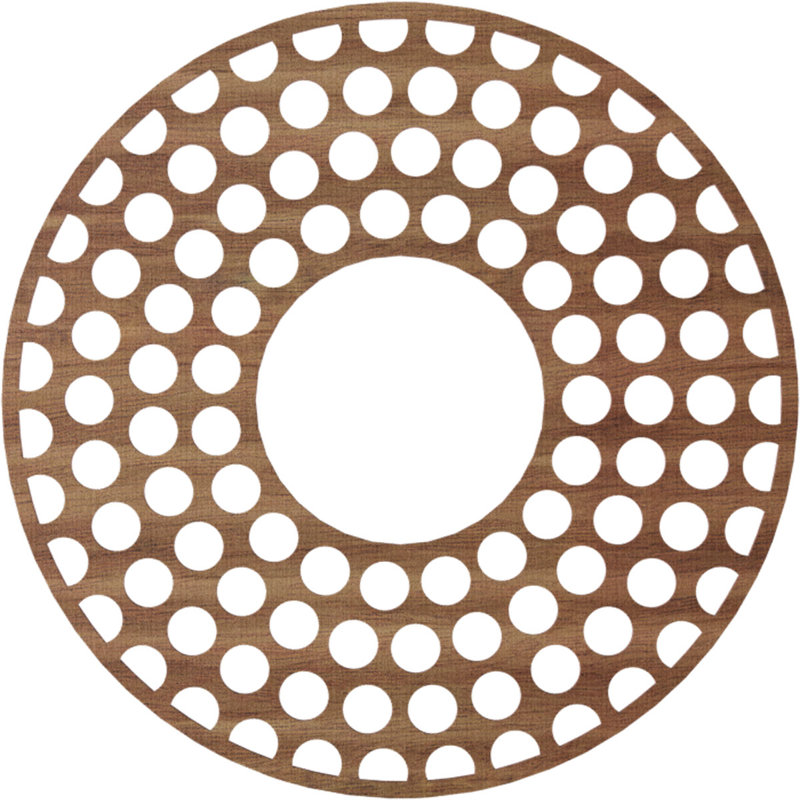 Médaillon de plafond en bois Fink, Noyer, H 38 po x l 38 po x P 0,38 po