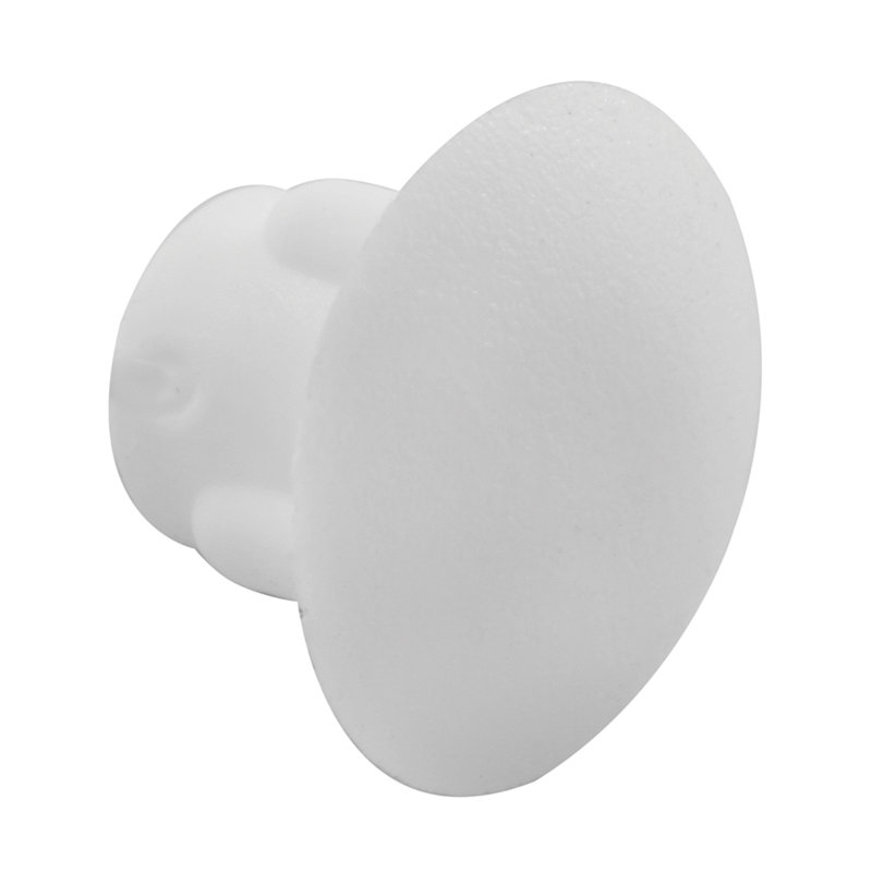 Prime-Line Shelf Peg Hole Caps, 5 mm. Diameter, Plastic Construction, White, Push-In