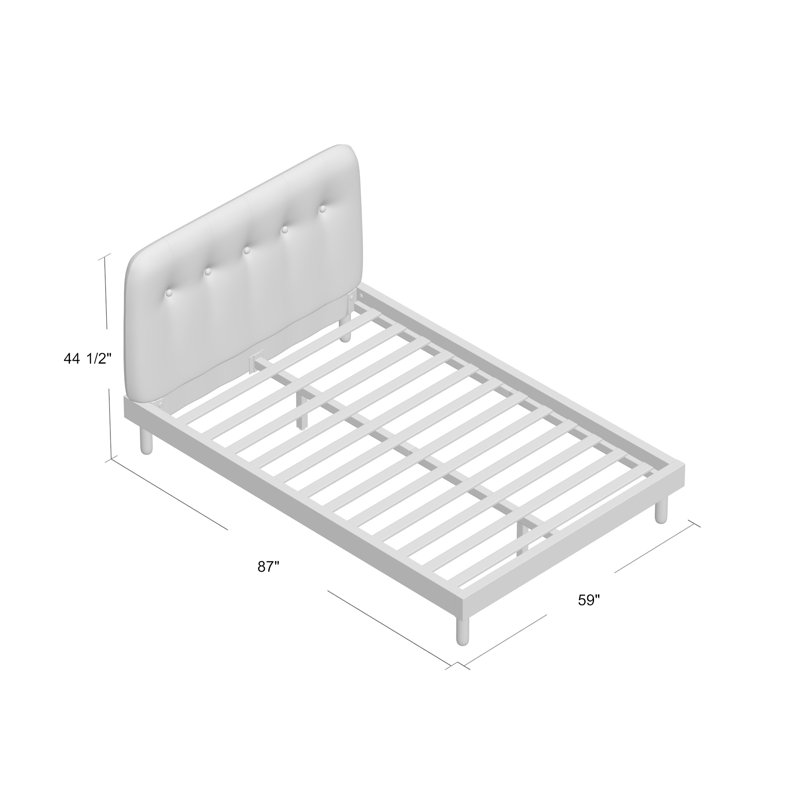 Lit tapissier standard capitonné Bibb, Plein