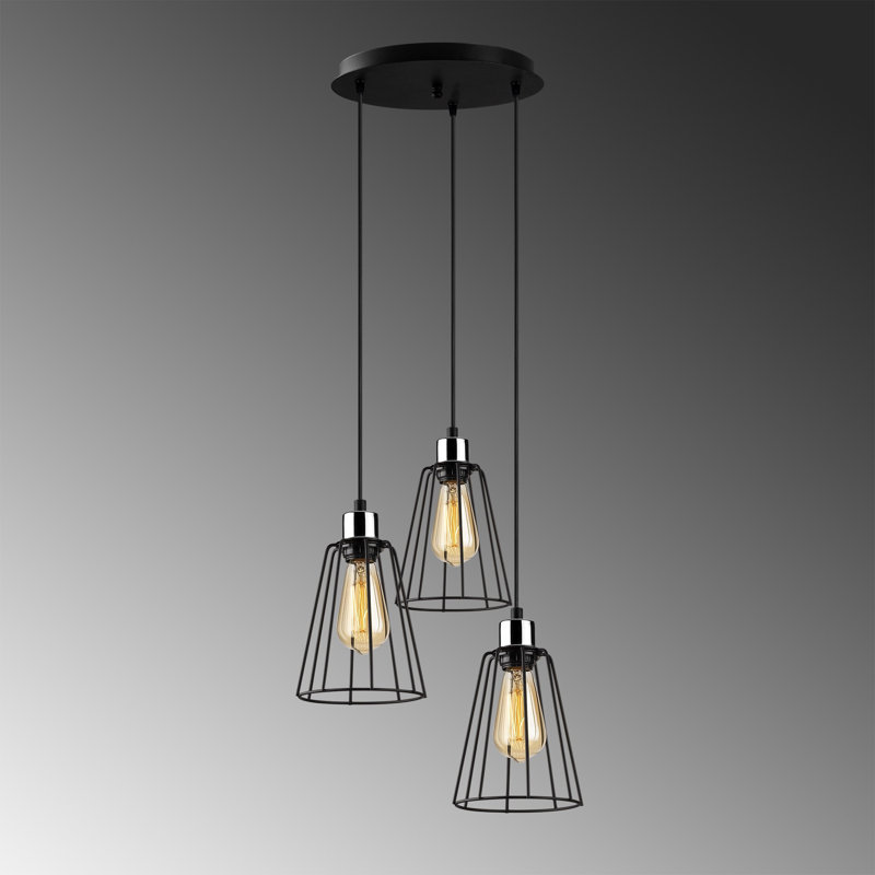 Luminaire suspendu conique à 3 lumières Aido