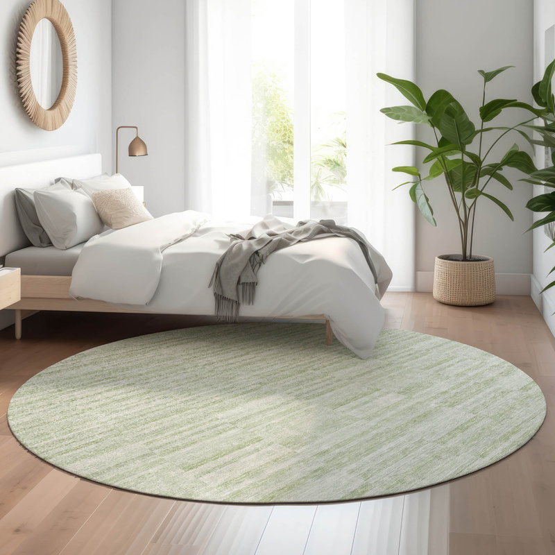 Tapis sauge de qualité supérieure Prisco, Rond 8 pi