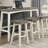Transitional Design Bar Stools Set Of 2, White And Coffee Finish, Solid Rubberwood For Casual Dining, Bar Stool-529158147-529158145