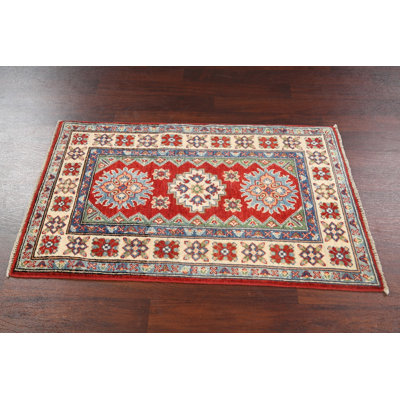 Geometric Kazak Oriental Area Rug 3x4