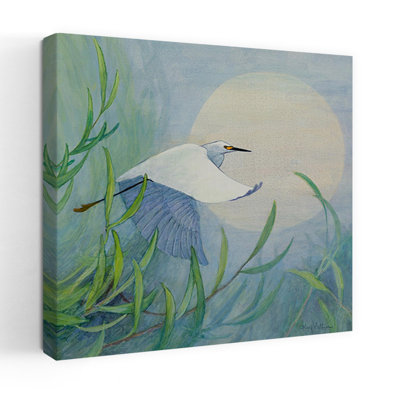 Aigrette enneigée en vol