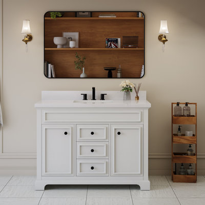 Fully Assembled 48" Freestanding Single Bathroom Kajana With Engineered Marble Top