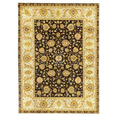 Tapis rectangulaire en laine noué à la main