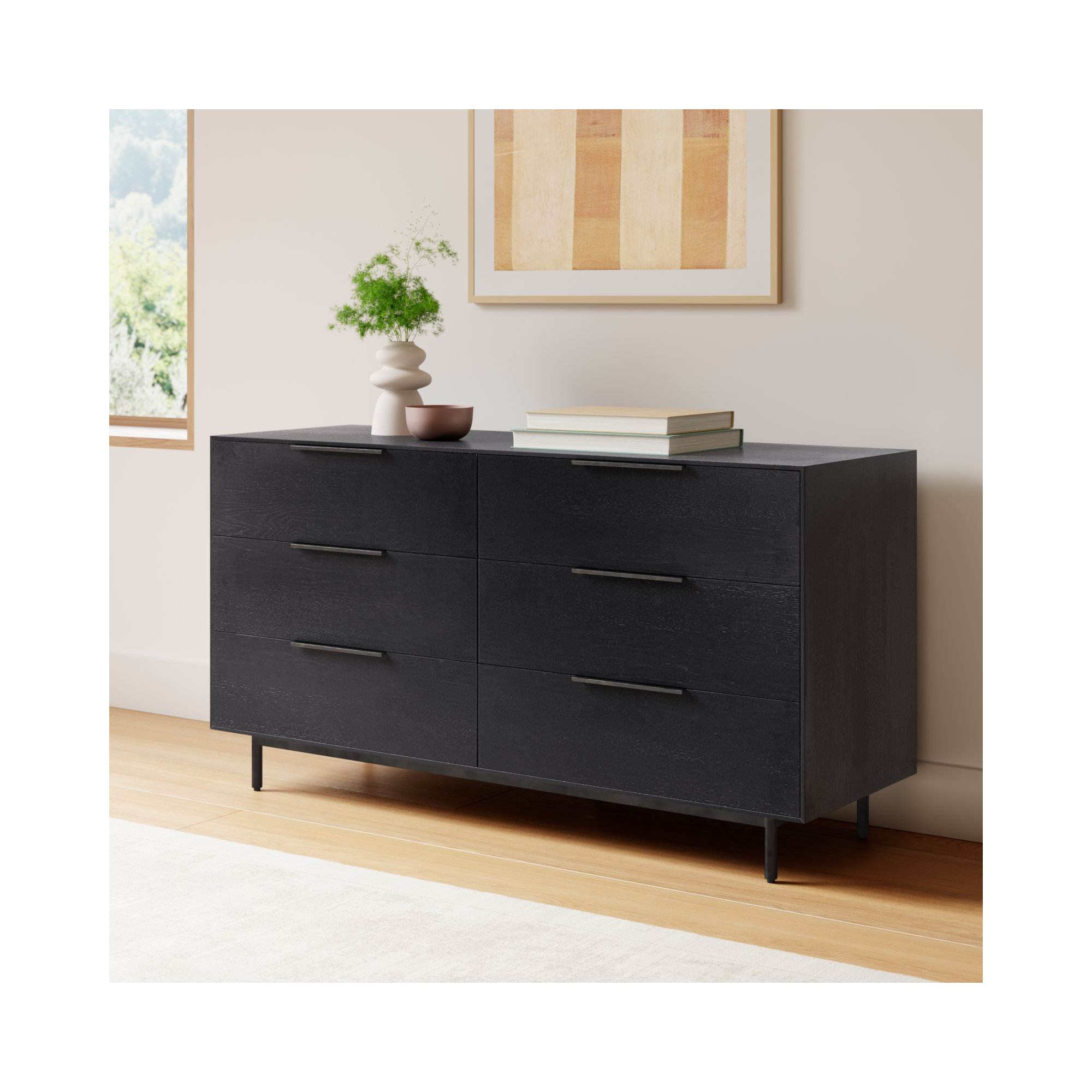 Ellis 6-Drawer Dresser, Black