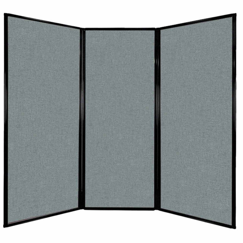 3 Panel Privacy Screen, Blush Green, 80" H x 100" W