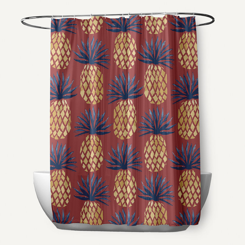 Rideau de douche simple abstrait, Rouge