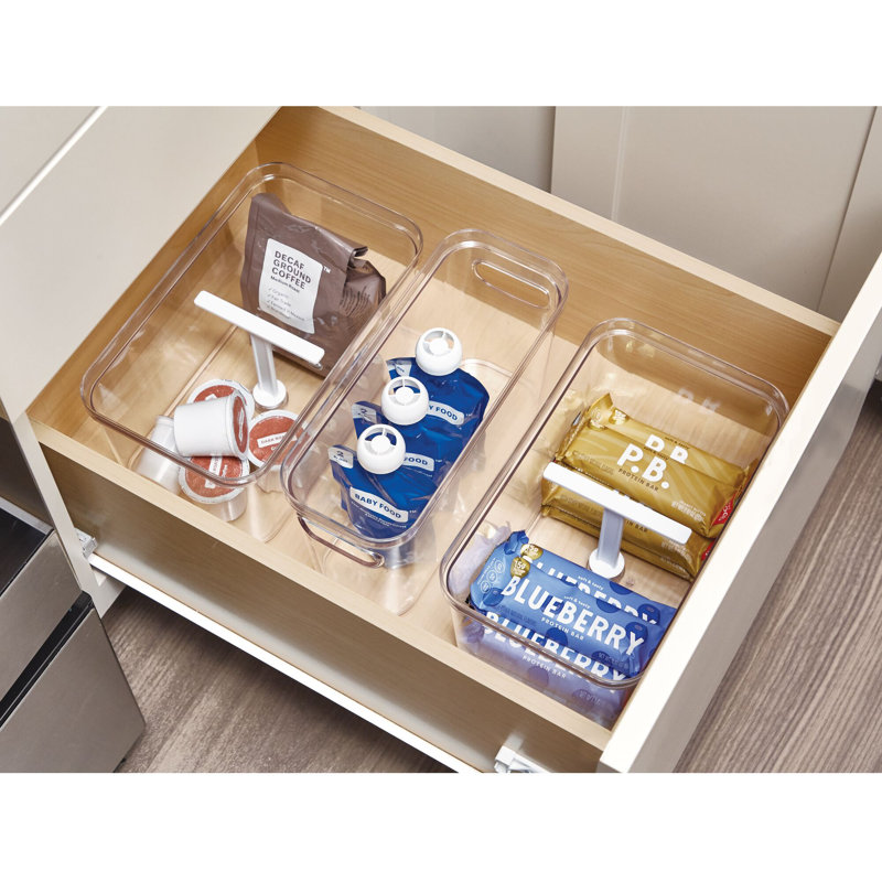 Clear BPA-Free Rectangular Stackable Storage Bin with Handles