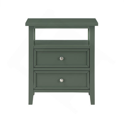 Table de chevet 2 tiroirs Weston Vintage Green