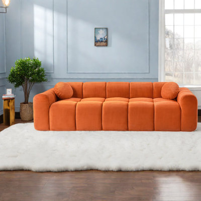 Compression Sofas 98.4 Inch Corduroy Modern 4 Seater For Home