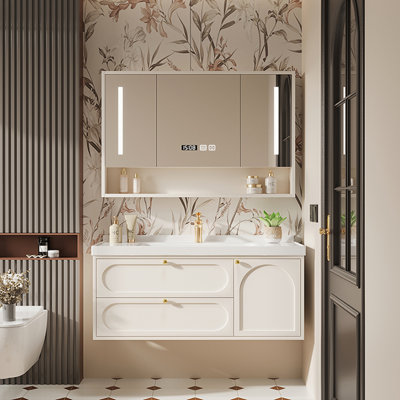 French cream style fashion bathroom cabinet