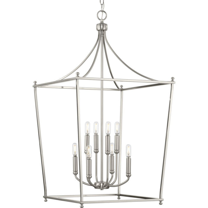 Luminaire pour vestibule à huit lumières New, Nickel brossé