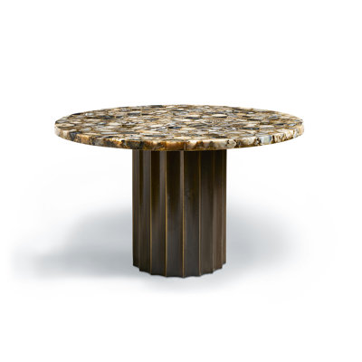 Constellation Round Stone Pedestal Dining Table