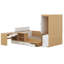 Lit plateforme double avec 6 tiroirs de rangement, lit de jour en bois avec bureau, draps et garde-robe-637217699