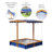 Teamson Kids 46" Outdoor Solid Wood Sandbox with Adjustable Canopy and Liner