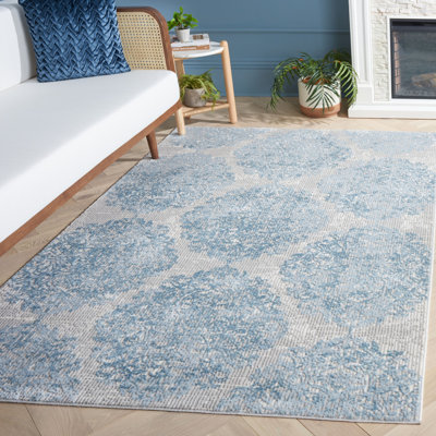 Tapis gris / bleu Jessa Ikat