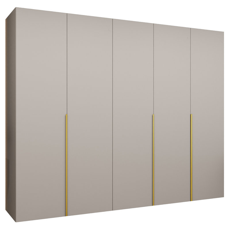 Manufactured Wood Wardrobe, cashmere + handles: gold