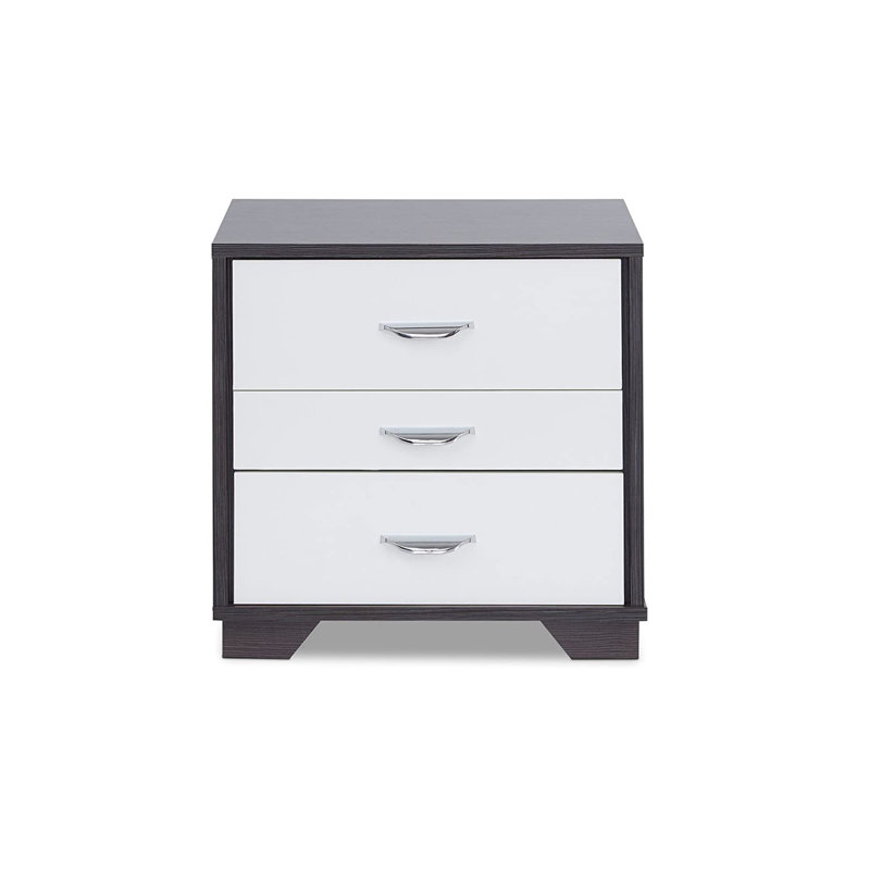 3 tables de chevet blanches et noires - rendent votre chambre à coucher plus attrayante avec 3 tiroirs fonctionnels pour