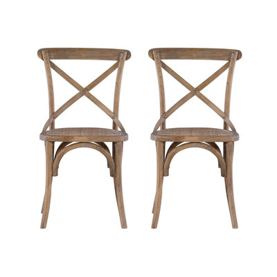 Bailes Solid Elm Wood Cross Back Side Chair by Red Barrel Studio