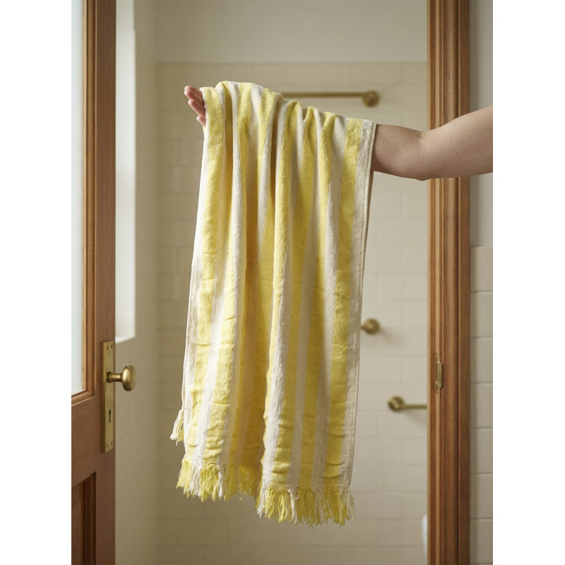Amalfi Stripe Turkish Cotton Towel, Jaune