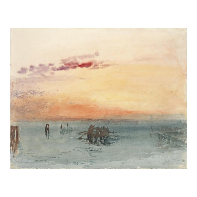 «Venise: vue à travers la lagune au coucher du soleil» par Joseph Mallord William Turner - Impression Giclée