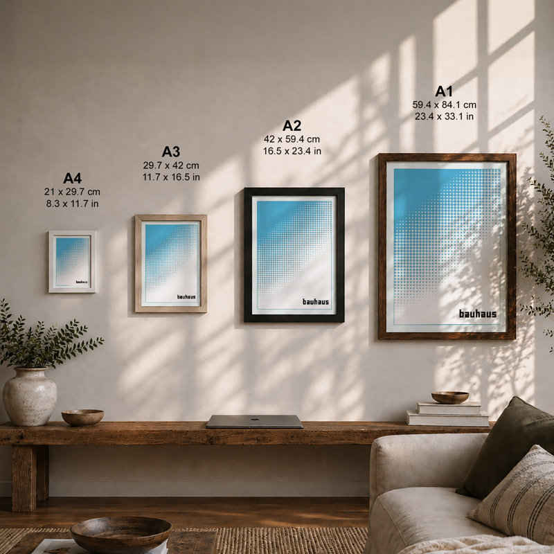 Bauhaus Gradient Geometric - Print, Unframed, A2 - 59.4 x 42.0 cm