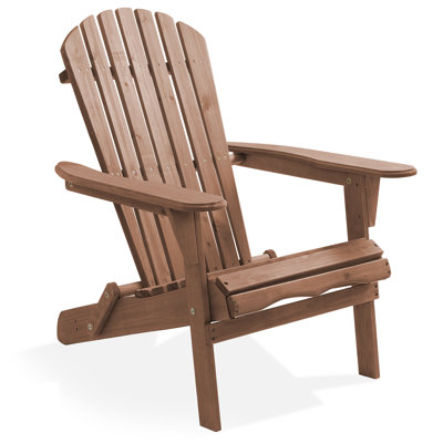 Folding Wooden Adirondack Chair, Pre-Assembled Backrest by Casafield