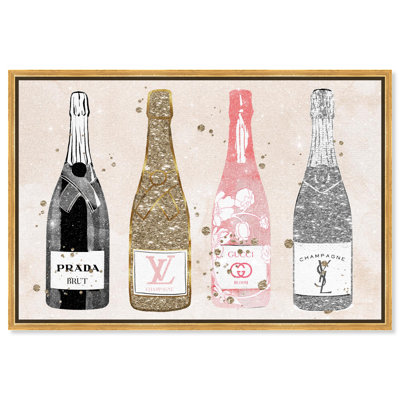 Blossom Champagne Line Up Canvas Fashion Art Prints by Art Remedy