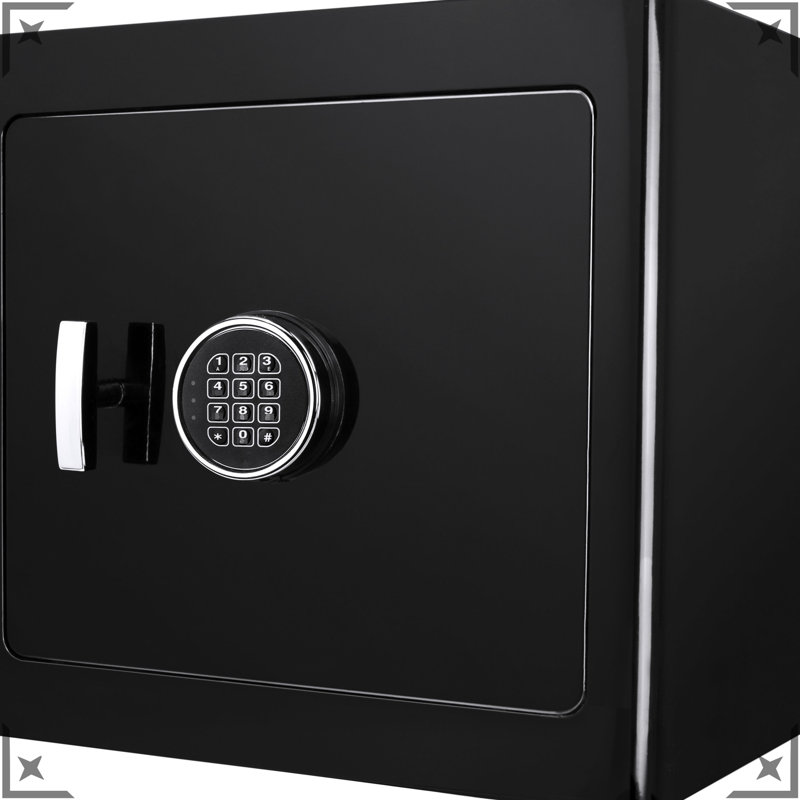 1.01 Cubic Ft Black Safe For Documents - Your Crucial Papers Electronic Keypad Vault Secure Asset Storage