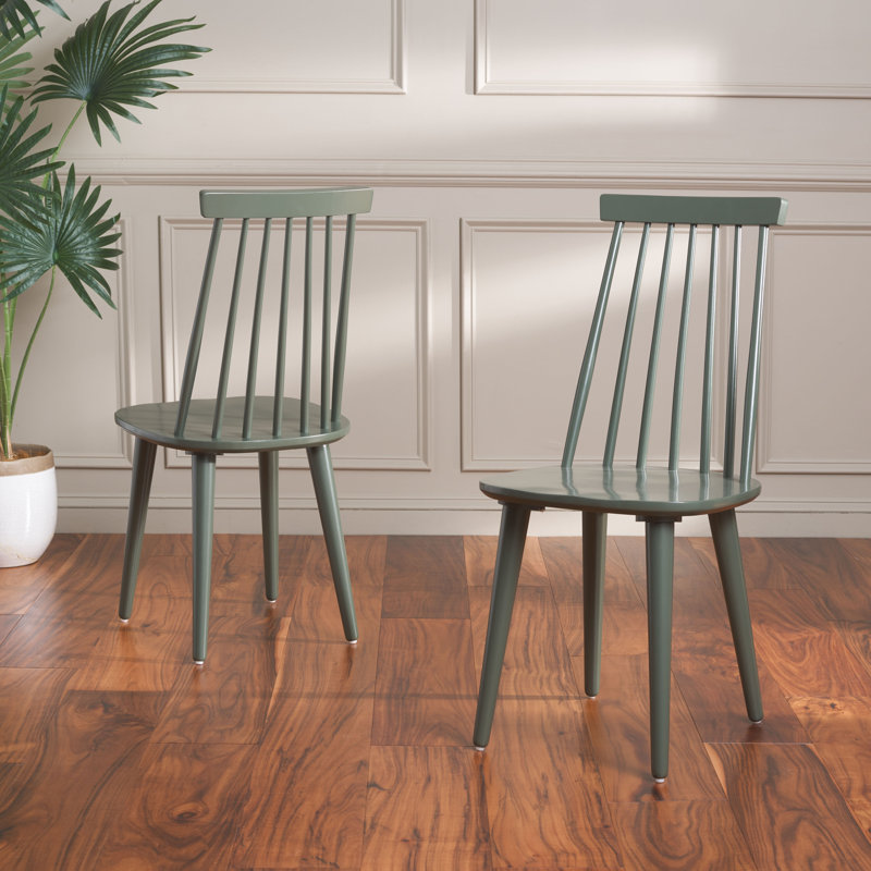 Chaise d'appoint en bois massif Rolde, Vieux vert