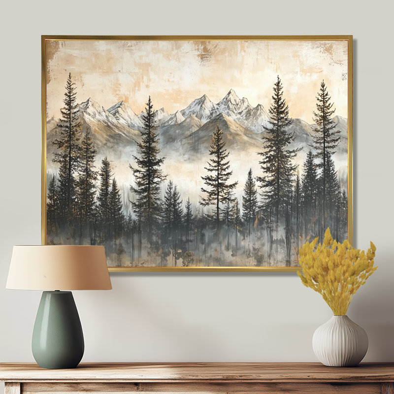 Gerarde - Landscapes Wall Art, H 30 po x l 40 po, Impression encadrée flottante, Gold