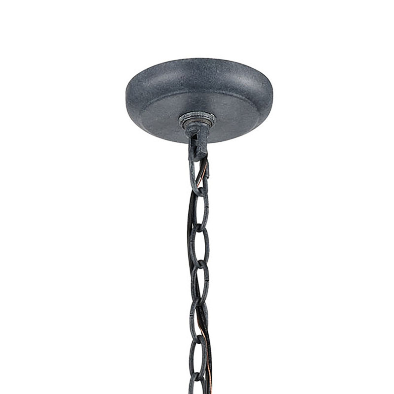Luminaire suspendu d'extérieur 1 lumière de 8 po Bianca - Zinc vieilli